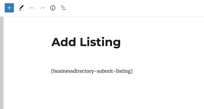 add listing page