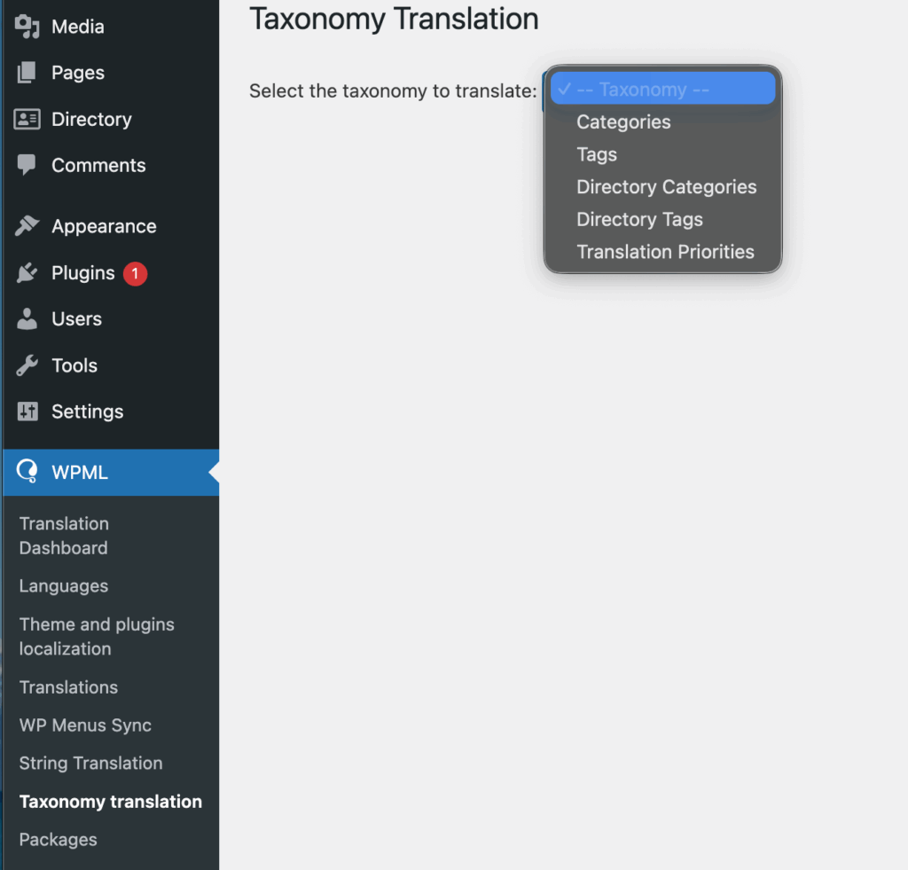 Taxonomy translation with WPML